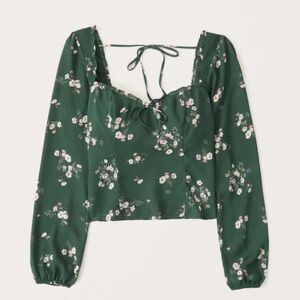 Abercrombie & Fitch Green Floral Blouse